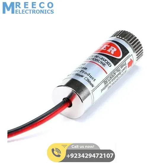 5mW 650nm Red Cross Line Laser Module Adjustable Focus Laser Diode - Side View