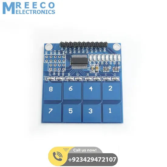 TTP226 8 Channel Digital Capacitive Touch Sensor Module - Front View