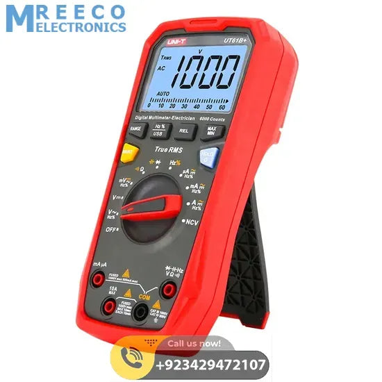 UNI-T UT61B+ 1000V True RMS Digital Multimeter - Side View