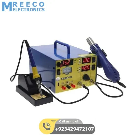 KADA903D KADA 903D Digital Hot Air Gun Soldering Iron SMD Rework Station 15v 2A With Regulated Power Supply 3 in 1 Multifunction Desoldering station - Side View