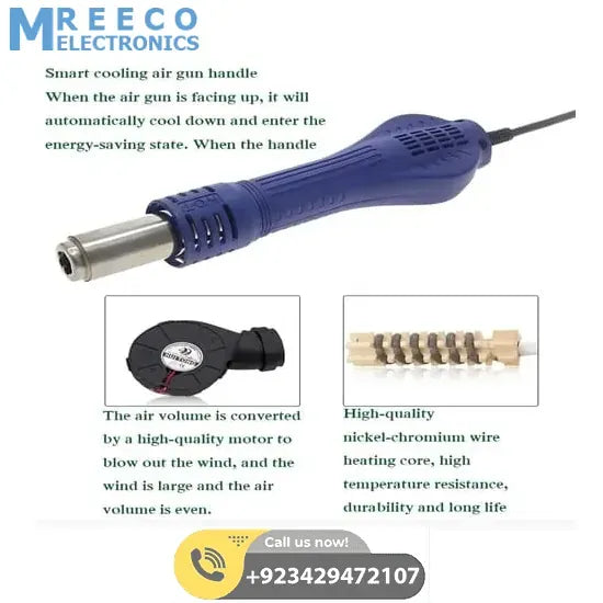 KADA903D KADA 903D Digital Hot Air Gun Soldering Iron SMD Rework Station 15v 2A With Regulated Power Supply 3 in 1 Multifunction Desoldering station - Back View