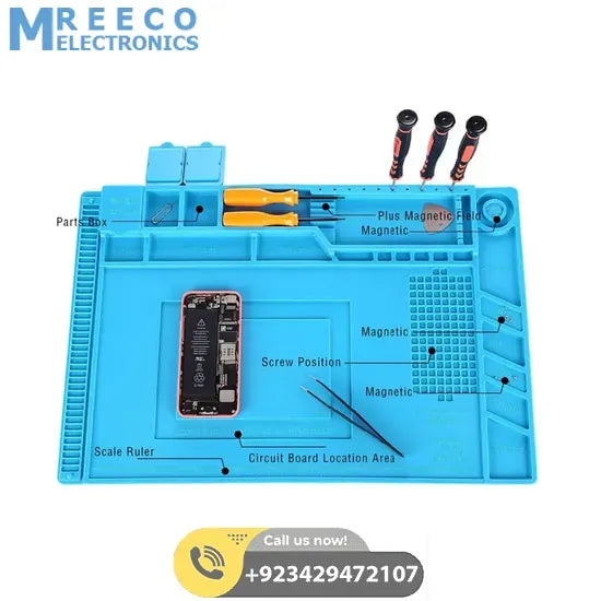 Heat Insulation Silicone Large Soldering & Repairing Mat - Angle View