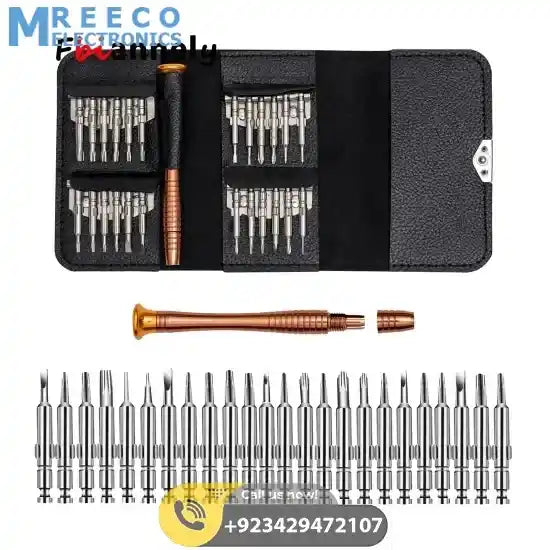 25 in 1 Precision Screwdrivers Set,Mini Screwdrivers Repair Tools Kits with Leather Case for Mobile Phone, PC Laptop, MacBook, Tablet, iPad, Computers Repair