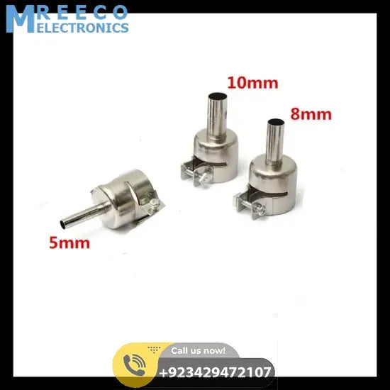 3pcs Heat Gun Nozzle Hot Air Soldering Station Gun Mouth - Front View