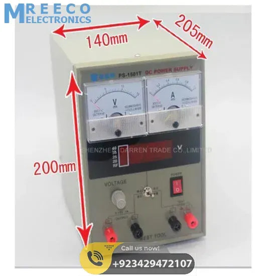 BEST-1501T 15V 1A Regulated Power Supply - Back View