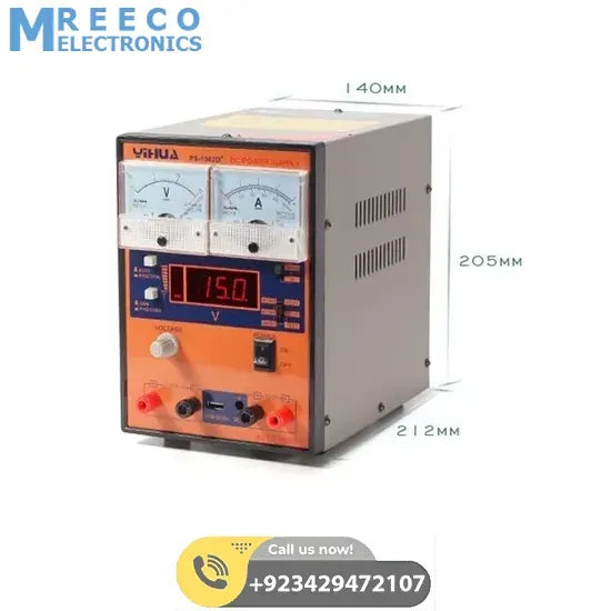 15V 2A Adjustable DC Power Supply 1502D+ - Back View