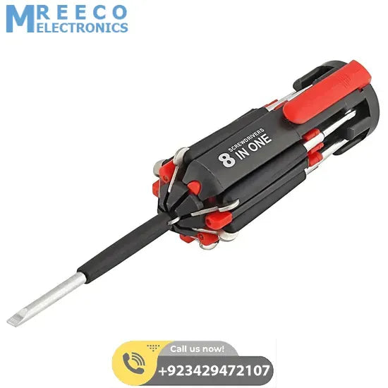 8 in 1 Multi-Screwdrivers with Flashlight - Bottom View
