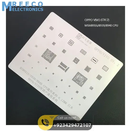 IC Chip BGA Reballing Stencil Kits Set Solder Template Multi-Function MSM8916 8939 8940 CPU Tin Steel Net For OPPO VIVO - Front View
