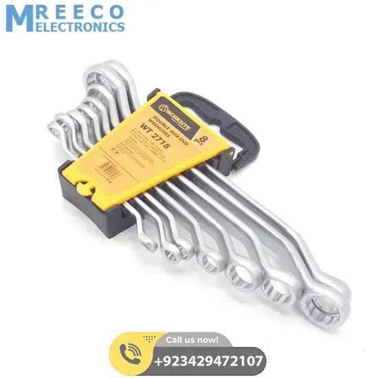 WT 2718 Tools Work 8-24mm Double End Box Spanners Chrome Vanadium Ratchet Wrench Tool Gear Ring Handle Multi-Scene - Front View
