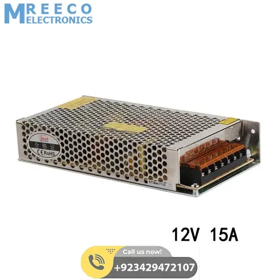 12V 15A 180W DC Switching Mode Power Supply S-180-12 - Front View