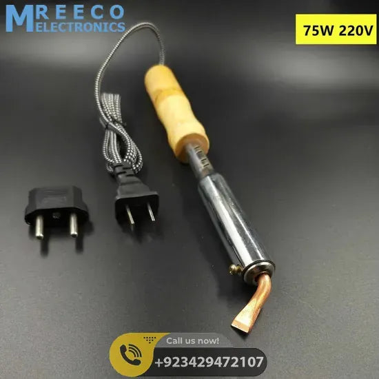 75W 220V Heavy Duty Electric Soldering Iron 75W High Power Soldering Iron Chisel Tip in Lahore Pakistan - Side View