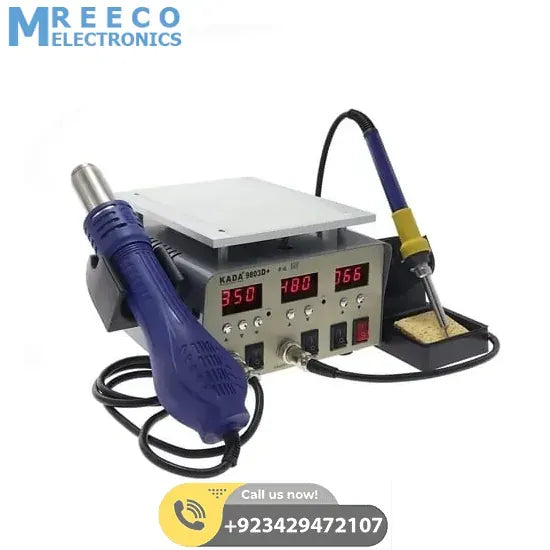 KADA9803D+ KADA 9803D+ Digital 3 in 1 Touch LCD Glass Screen Separator Hot Air Soldering Iron SMD Rework Station - Side View