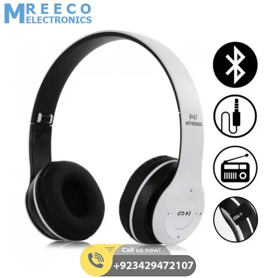 P47 Wireless Bluetooth Headphone - Side View