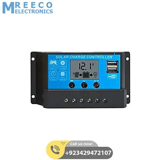 12V 24V 10A Solar Charge Controller DY-002 - Front View