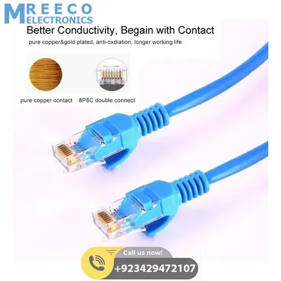 15m Cat6 Utp RJ45 Ethernet Patch LAN Cable Cord - Back View