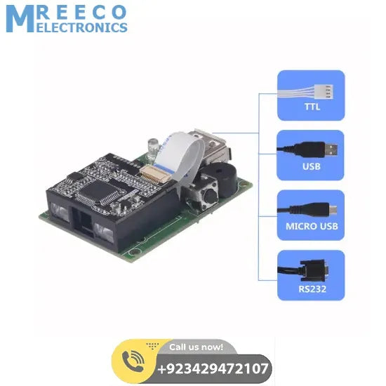Wired CCD Barcode Scanner Module - Front View