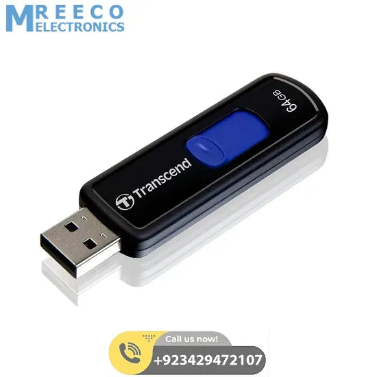Transcend 64GB USB 2.0 Flash Drive in Pakistan - Front View