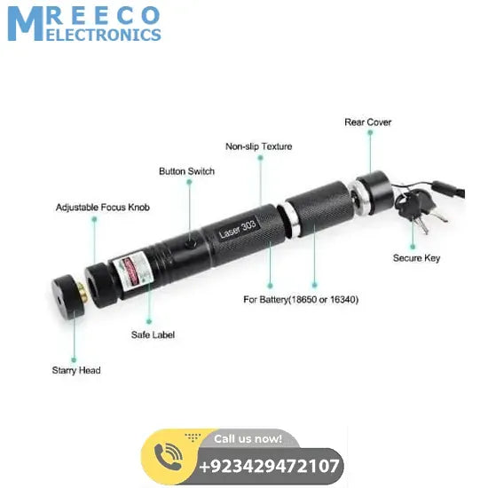 Handheld Focusable Green Laser Pen ZH 303 Rechargeable 1000mw High Beam Green Laser Hunting Pointer - Bottom View