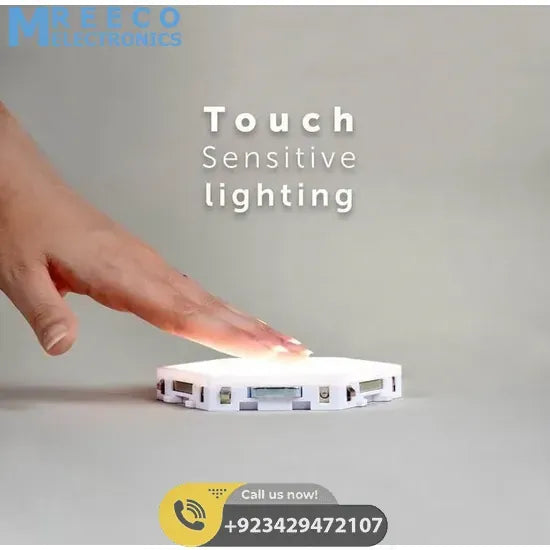 White Color Touch Light Wall Mount Magnetic Modular ( 1 Piece price ) - Front View