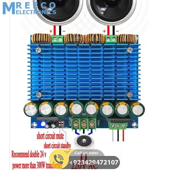 420Wx2 Dual Chip D Digital Audio Amplifier Board TDA8954TH XH-M252 - Angle View