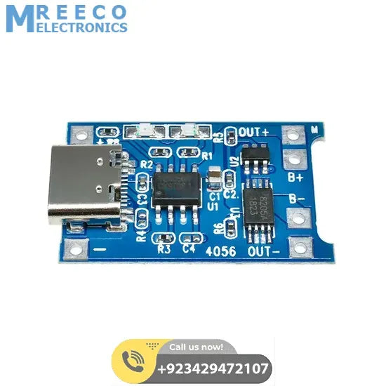 TYPE C TP4056 Lithium Battery Charging Board 1A - Side View