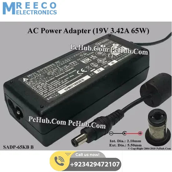 SADP-65KB AC Adapter- Laptop 19V 3.42A, 5.5/2.1mm Jack On Output - Top View
