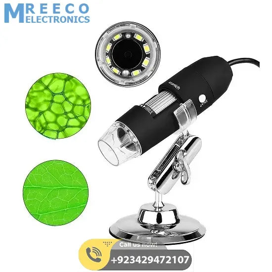 Digital USB 8 LEDs 500X Magnifier Microscope - Front View