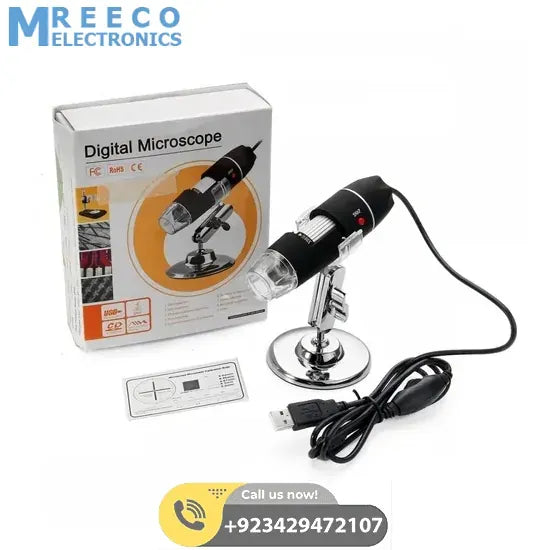 Digital USB 8 LEDs 500X Magnifier Microscope - Angle View