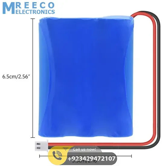 11.1V 2200mAh 18650 Li-ion Battery Pack - Side View