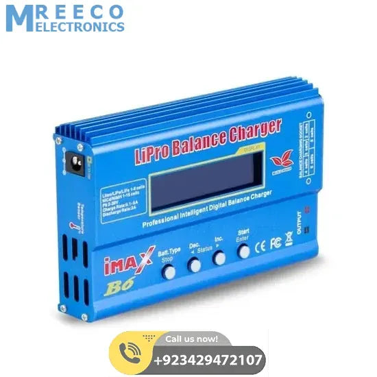 iMAX B6 Mini 80W 5A Digital DC Battery Balance Charger XT60 Plug - Back View