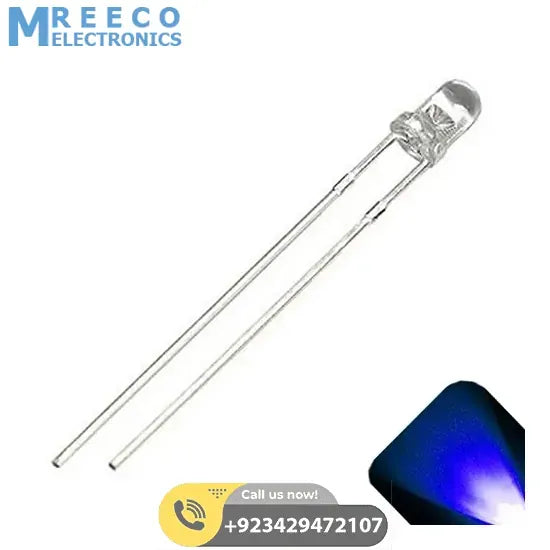 3mm Blue LED Super Bright - Front View