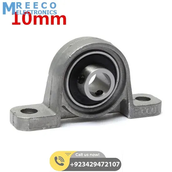 Ball Bearing 10mm Bore Diameter Zinc Alloy Pillow Block Mounted Ball Bearing KP000 - Front View