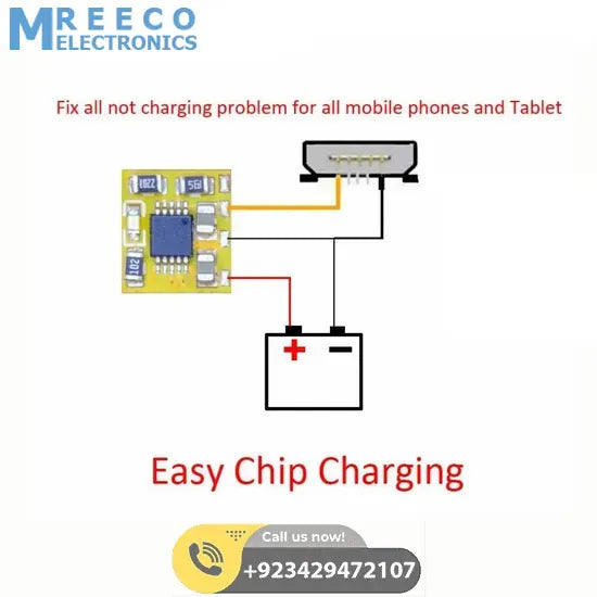 Easy chip Charge IC Chip Board Module Solve Charging Problem for Mobile Repairing - Side View