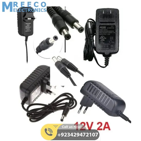 12V 2A Power Supply Adapter AC DC Switching Regulated Supply Refurnished - Front View