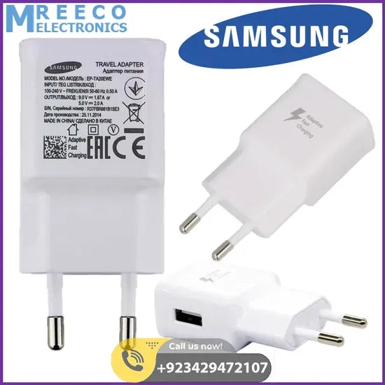 EP-TA200EWE Samsung Mobile Charger Phone Charger USB Adaptive Fast Charging Wall Charger - Front View