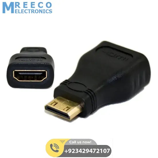 Mini HDMI Male to HDMI Female Adapter Converter For Raspberry Pi Zero W - Front View