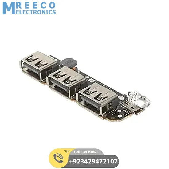 5V 2.1A 3USB Power Bank Charging Module Circuit Board Step Up Boost Power Supply Module - Front View