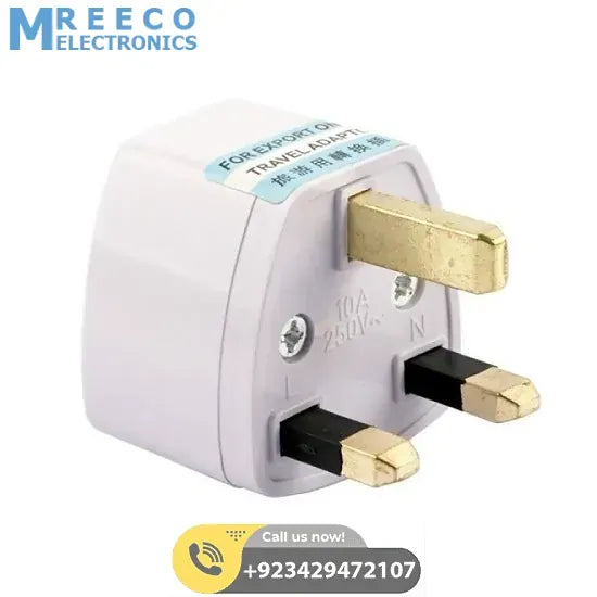 3 Pin Universal AC Power Socket Adapter Charger Converter UK Plug - Side View