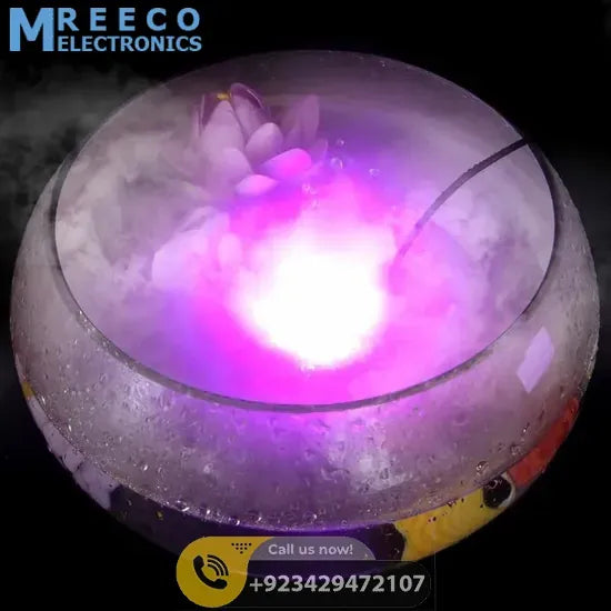 Original Ultrasonic Mist Maker Fogger 12 LED Colorful Light 24V 2A humidifier - Back View