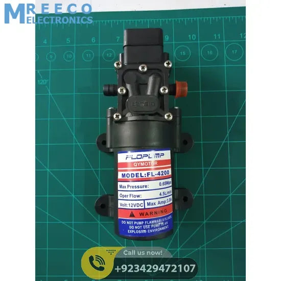 Mist Pump High pressure Low noise 12V 70W 4.5l/min Fog maker pump - Side View