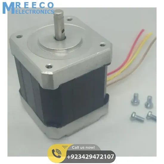 NEMA 17 Stepper Motor: Bipolar 1.8 degree, 1.6 ohm For 3D Printer Robotics 4 Wire - Bottom View