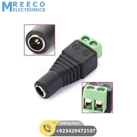 Female 2.1 5.5mm DC Power Plug Jack DC Socket - Front View