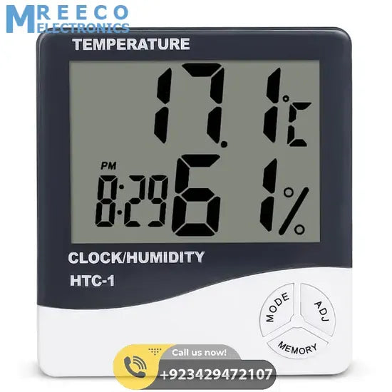 Original HTC 1 Temperature Humidity Meter In Pakistan Hygrometer - Front View