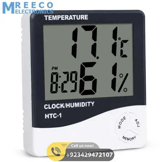 Original HTC 1 Temperature Humidity Meter In Pakistan Hygrometer - Back View