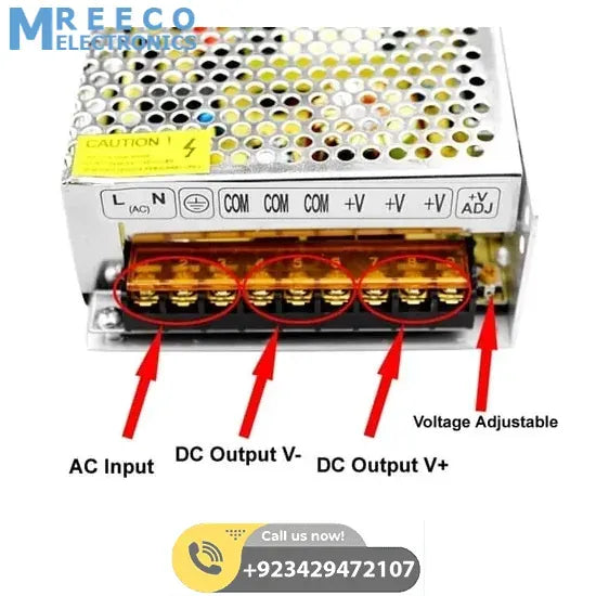 Switching DC Power Supply SMPS 12V 20A 240W - Back View