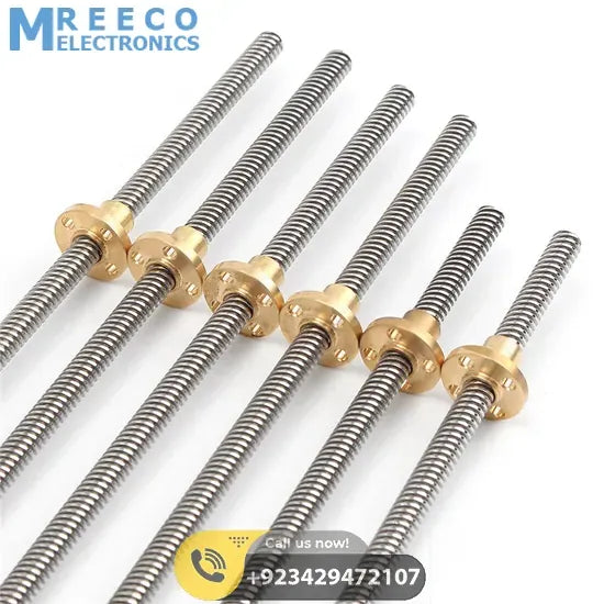 Threaded Rod Lead Screw 8mm 500mm - Top View