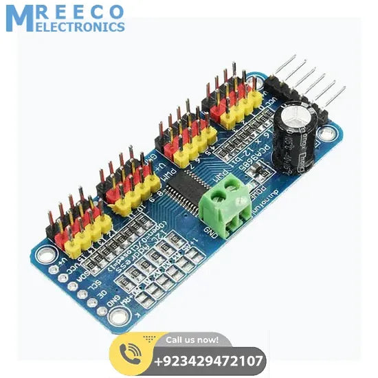 16 Channel Servo Motor Driver PCA9685 12 Bit PWM I2C Module For Arduino - Front View