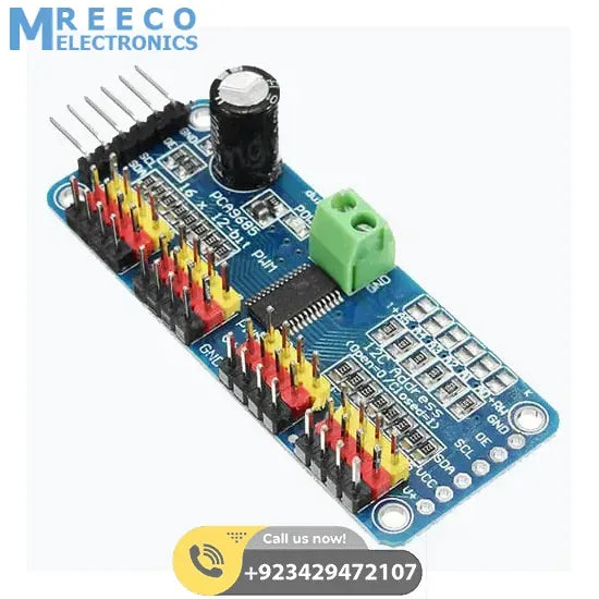 16 Channel Servo Motor Driver PCA9685 12 Bit PWM I2C Module For Arduino - Bottom View