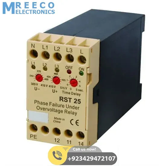 Electronic Voltage Protection Phase Sequence Relay(zahra relay) - Front View