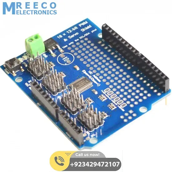 PCA9685 12 Bit 16 Channel Servo Shield In Pakistan - Side View